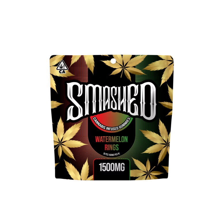 Watermelon Rings Cannabis Infused Gummies 1500mg THC (Smashed)