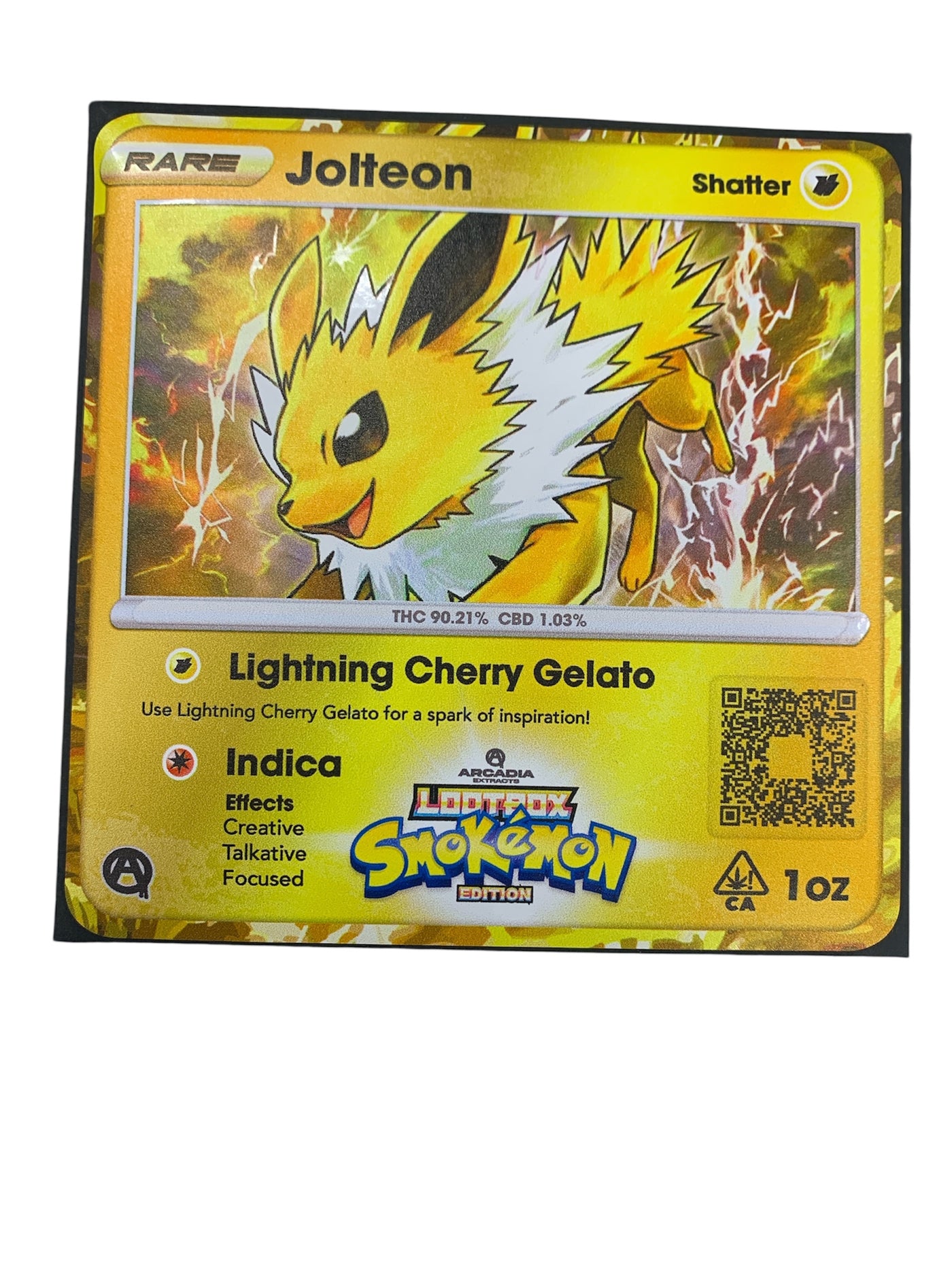 Lightning Cherry Gelato Shatter Indica 1oz (Arcadia Extracts)