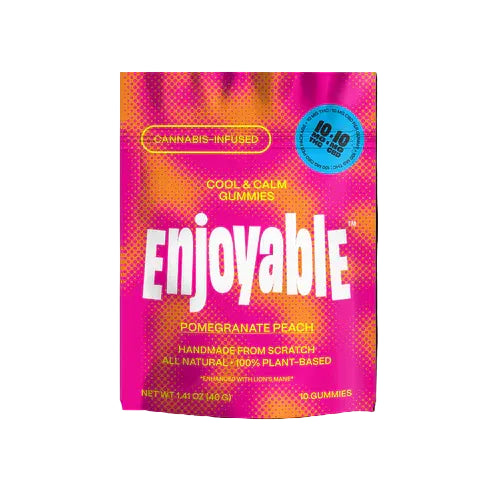 Pomegranate Peach Vegan Gummies 1:1 THC:CBN 100MG THC 100MG CBD (Enjoyable)
