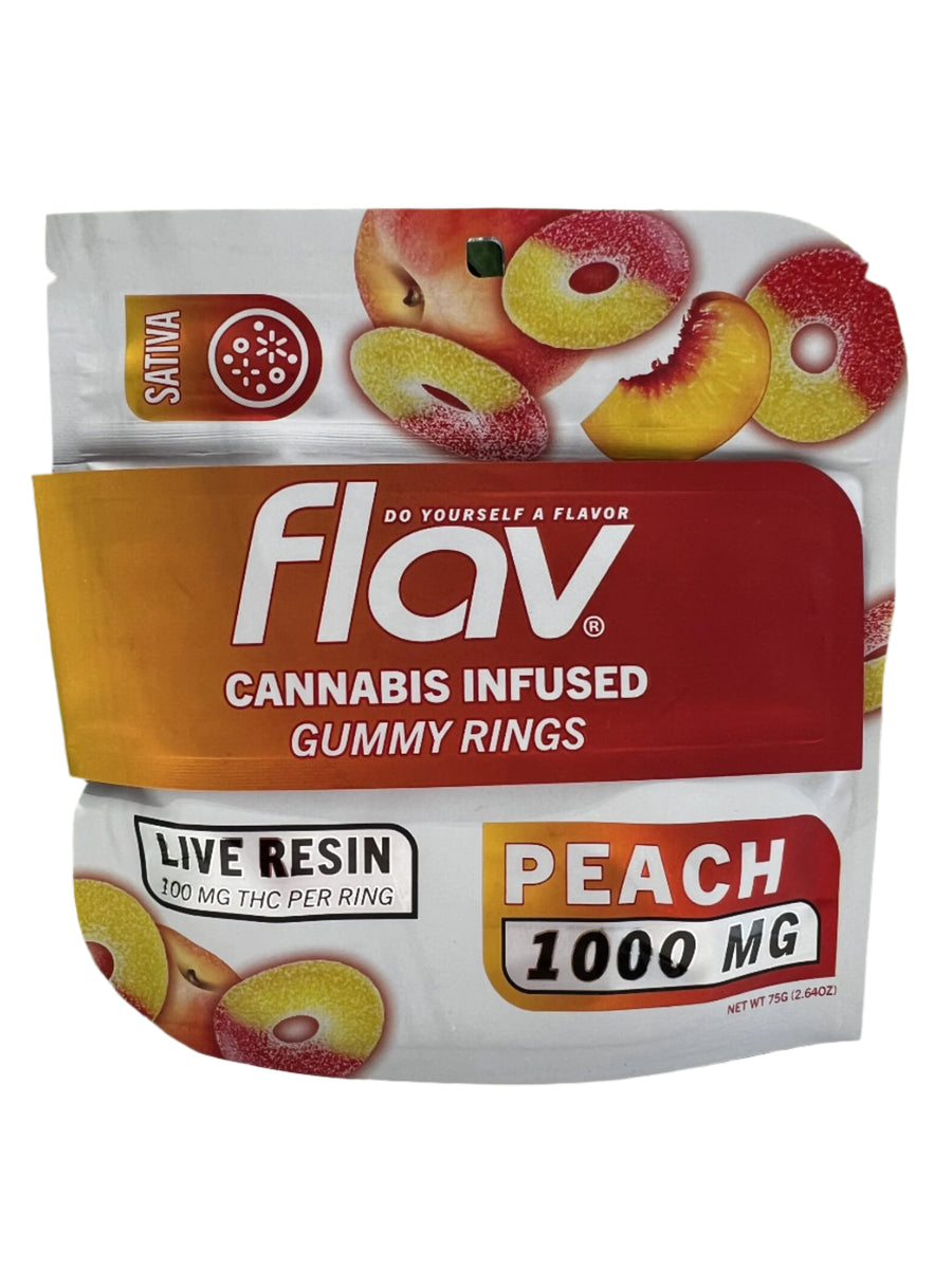 Peach Live Resin Sour Rings 1000mg THC (FLAV)