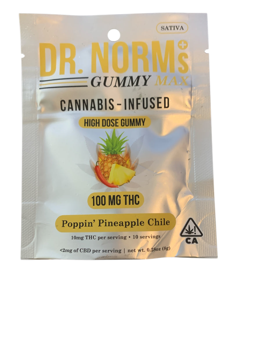 Poppin' Pineapple Chili 100mg THC gummies (Dr. Norms)