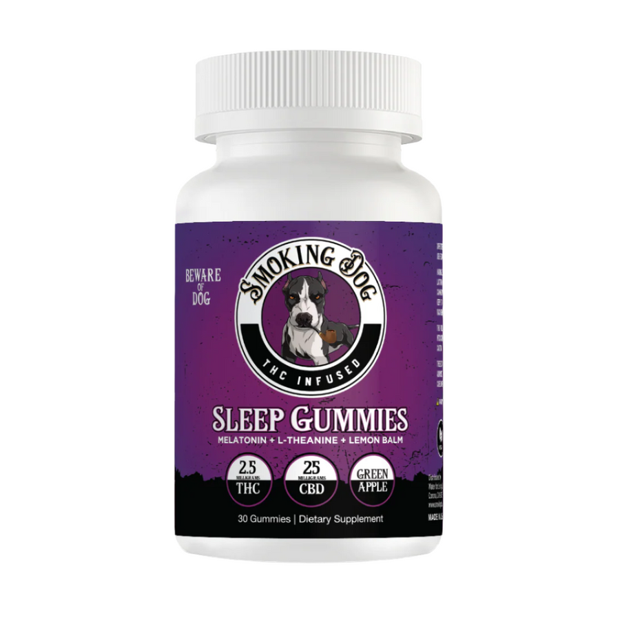 Green Apple Sleep 2.5mg THC : 25mg CBD Infused Gummies (Smoking Dog)