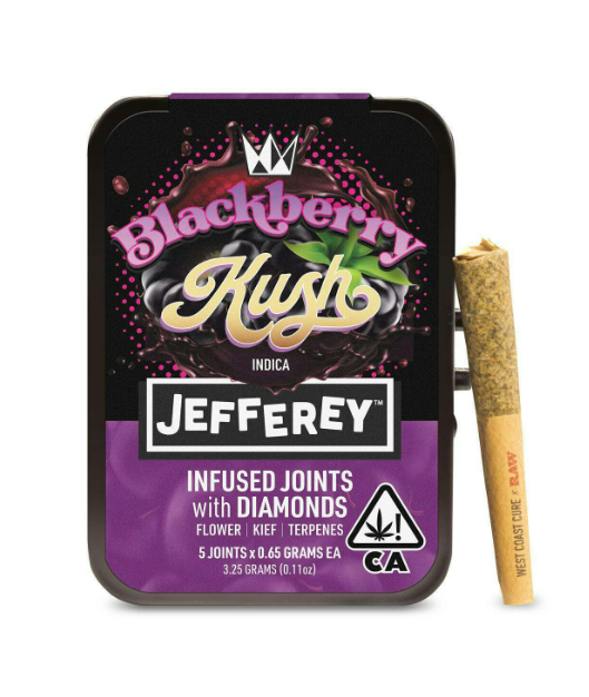 Blackberry Kush - Jefferey Infused Joint .65g 5 Pack (West Coast Cure)