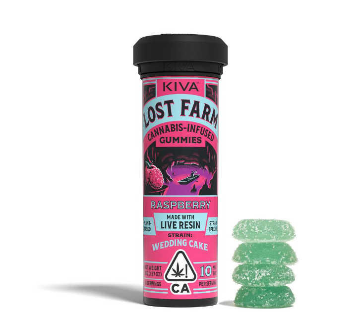 Raspberry x Wedding Cake Lost Farm 10mg / 100mg (Kiva Confections)
