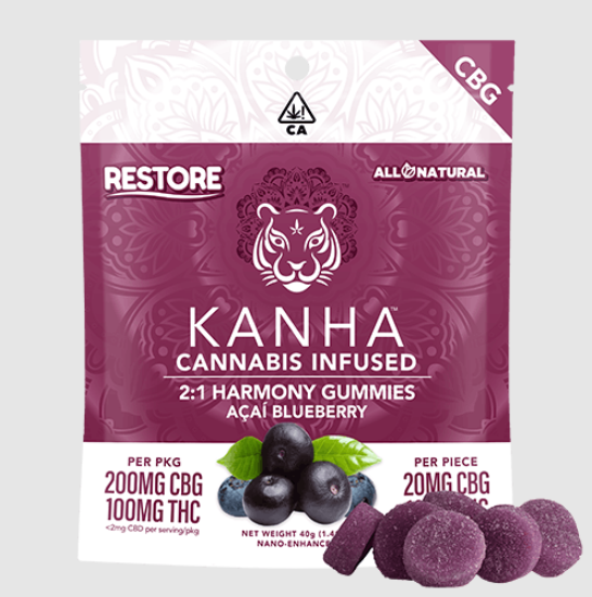 Açaí Blueberry |Harmony | 2:1 CBG:THC | 200mg CBG/100mg THC (KANHA)