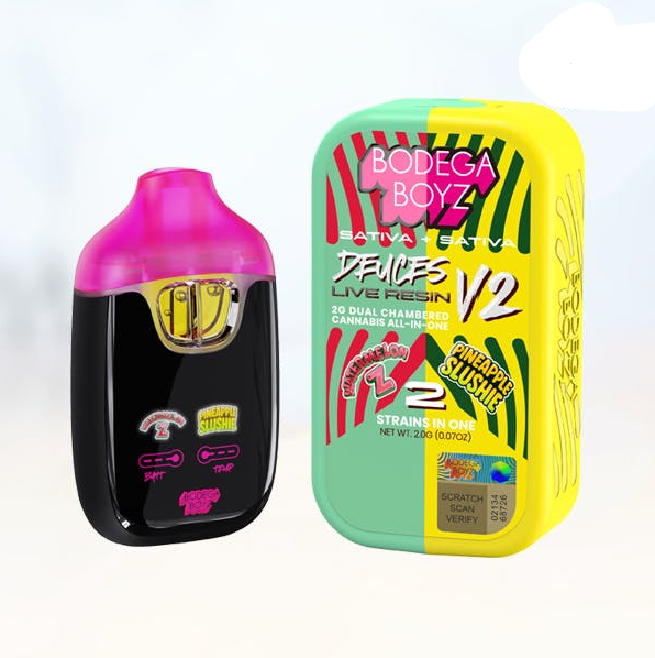 Watermelon Z x Pineapple Slushie Live Resin Deuces Dual Chambered Disposable Vape 2g (Bodega Boyz)