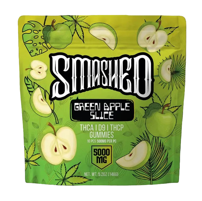 Green Apple Slices THCA Gummies 5000mg 10pk (SMASHED)