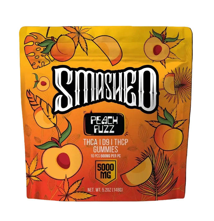 Peach Fuzz THCA Gummies 5000mg 10pk (SMASHED)