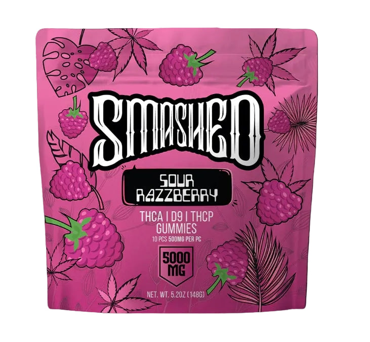 Sour Razzberry THCA Gummies 5000mg 10pk (SMASHED)
