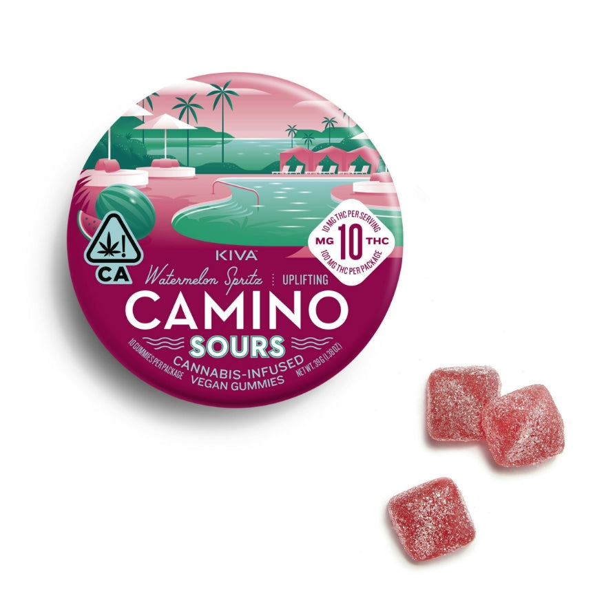 Caminos Sours 10mg Watermelon Spritz "Uplifting" Gummies (Kiva Confections)