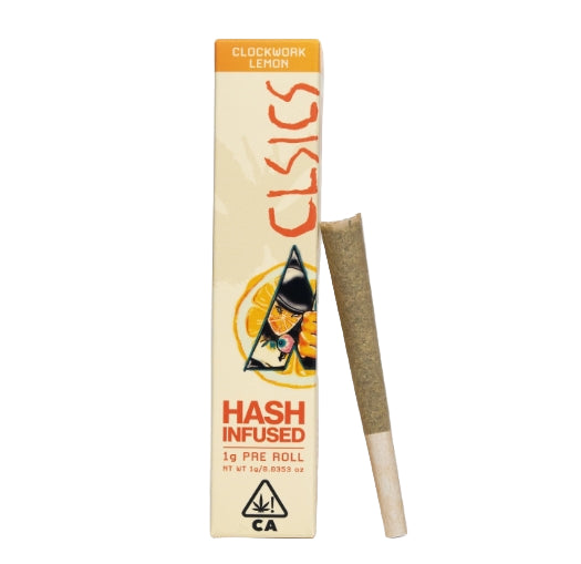 Clockwork Lemon Hash Infused Pre Roll 1g (CLSICS Rosin & Rosin Infused Pre Rolls)
