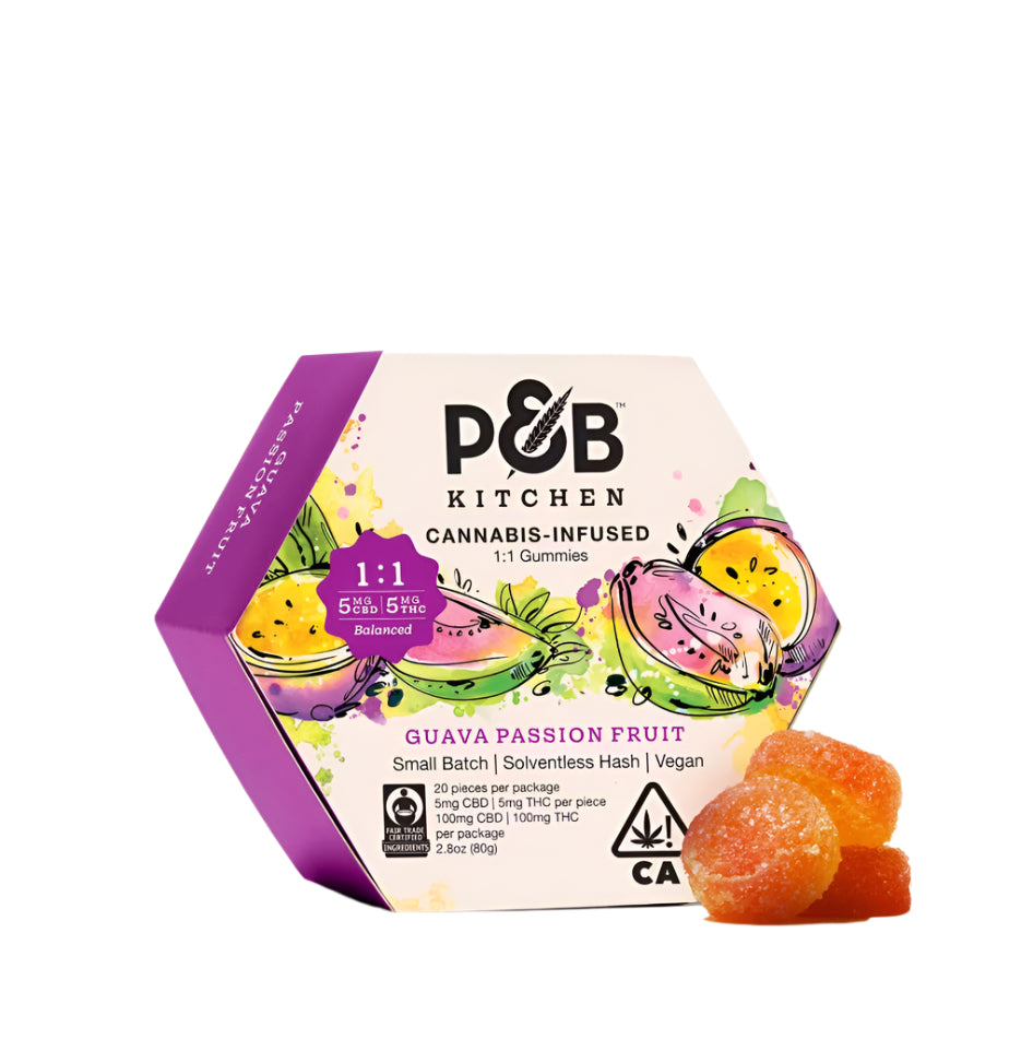 Guava Passion Fruit - 1:1 THC/CBD Hash Gummies (Papa & Barkley)