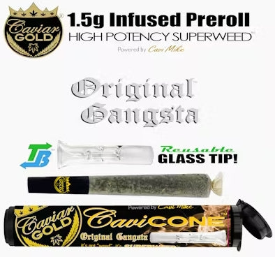 Original Gangsta Cavi Cone Infused Pre-Roll 1.5g (Caviar Gold)