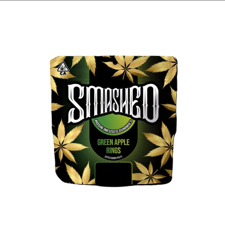 Green Apple Rings Cannabis Infused Gummies 1500mg THC (Smashed)