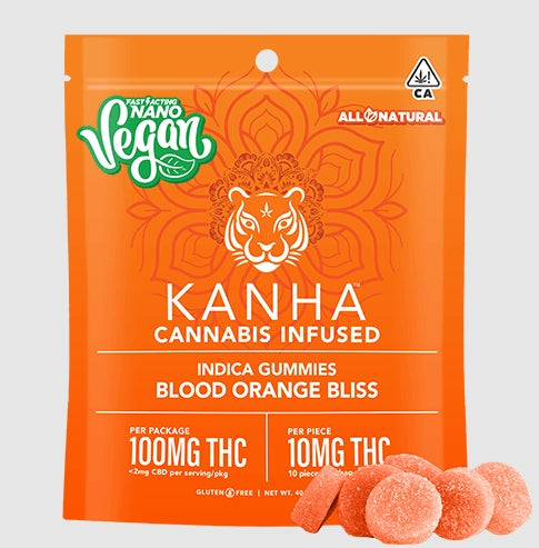 KANHA | VEGAN NANO | Blood Orange Bliss | Indica | 100mg THC | 10-pack