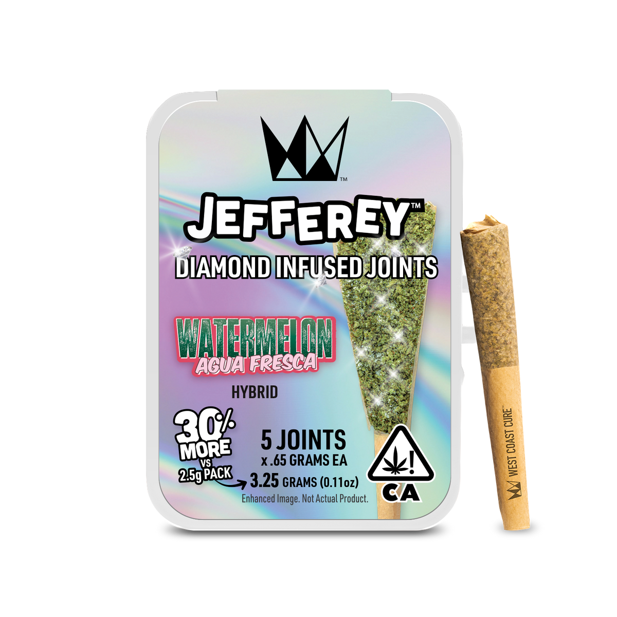 Watermelon Agua Fresca Jefferey Infused Joint .65g 5pk (West Coast Cure)
