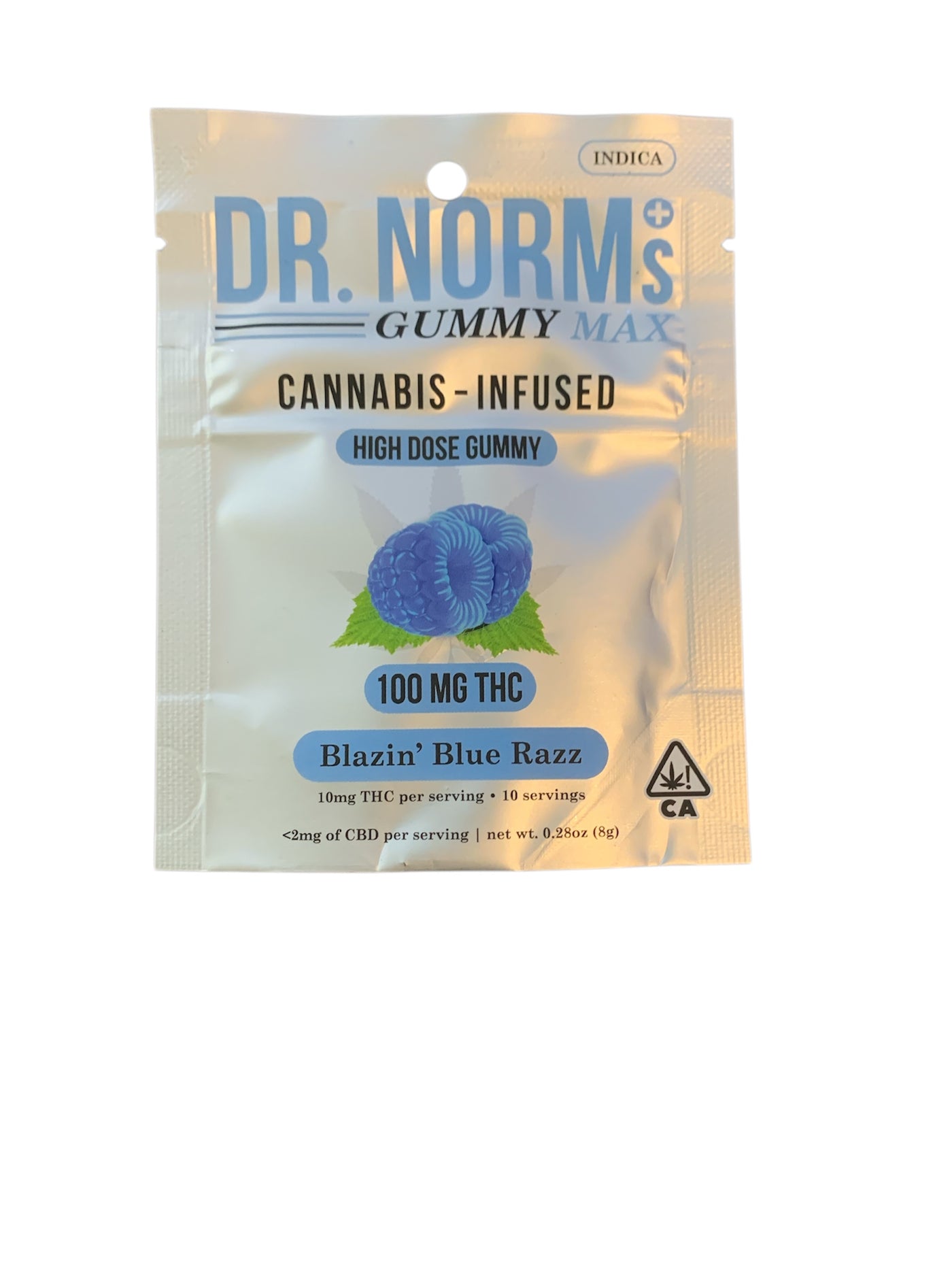 Blazing Blue Razz 100mg gummies (Dr norms)