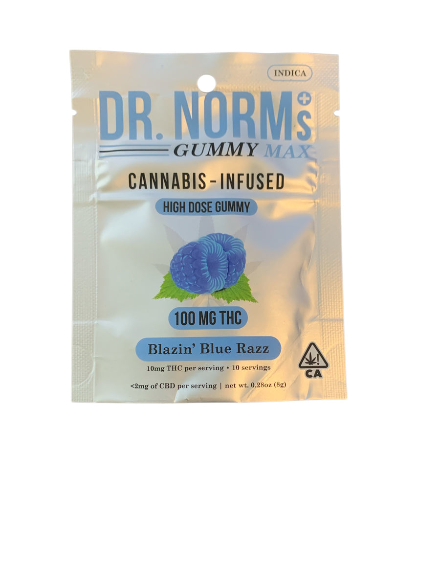 Blazing Blue Razz 100mg gummies (Dr norms)