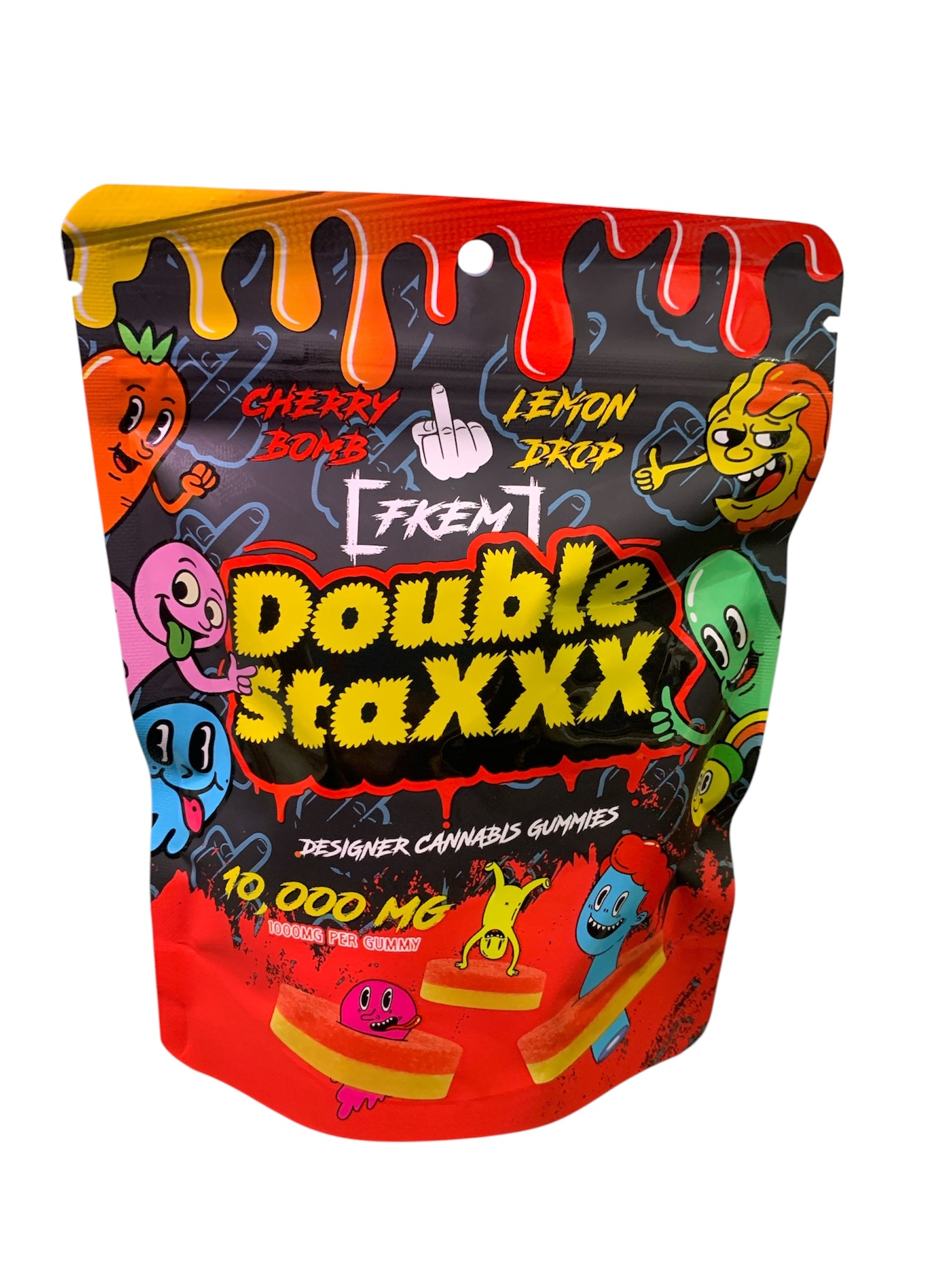 Double StaXXX Cherry Bomb X Lemon Drop Cannabis Gummies 10pk 10,000mg THC (FKEM EDIBLES)
