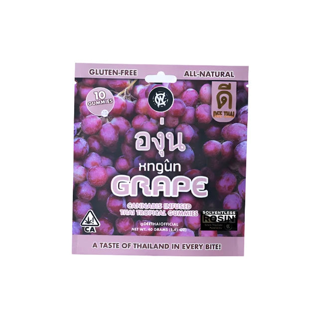 Grape Solventless Rosin Gummies 10pk (Dee Thai)