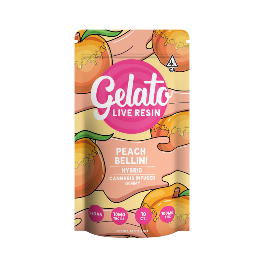 Peach Bellini Live Resin Gummies 100MG (Gelato)