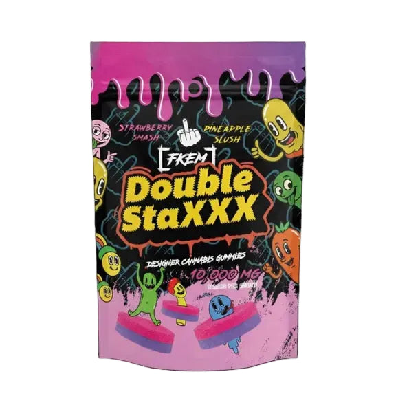Double StaXXX Strawberry Smash X Purple Grape Drank Cannabis Gummies 10pk 10,000mg THC (FKEM EDIBLES)
