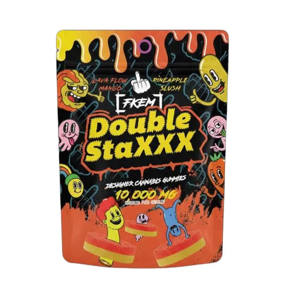 Double StaXXX Lava Flow Mango X Pineapple Slush Cannabis Gummies 10pk 10,000mg THC (FKEM EDIBLES)