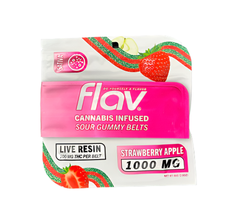 Strawberry Apple Live Resin Sour Belts 1000mg THC (FLAV)