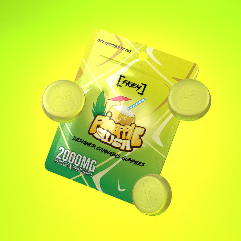 Pineapple Slush Designer Cannabis Gummies 10pk 2000mg THC (FKEM EDIBLES)