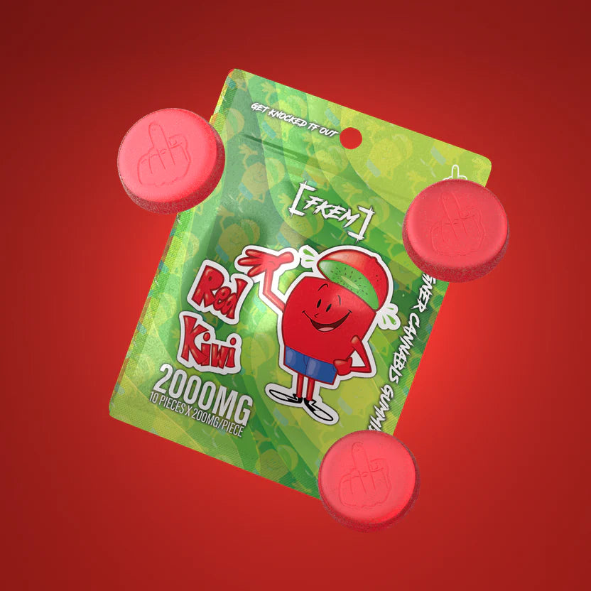 Red Kiwi Designer Cannabis Gummies 10pk 2000mg THC (FKEM EDIBLES)