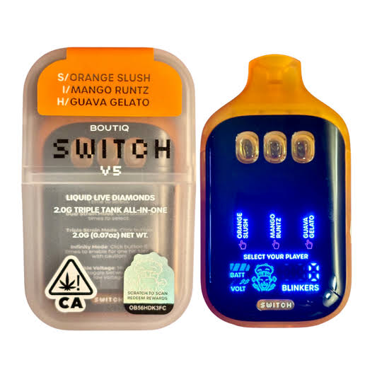 Orange Slush X Biscotti X Guava Gelato Switch V5 Triple Tank Liquid Live Diamonds Disposable 2g (Boutiq)