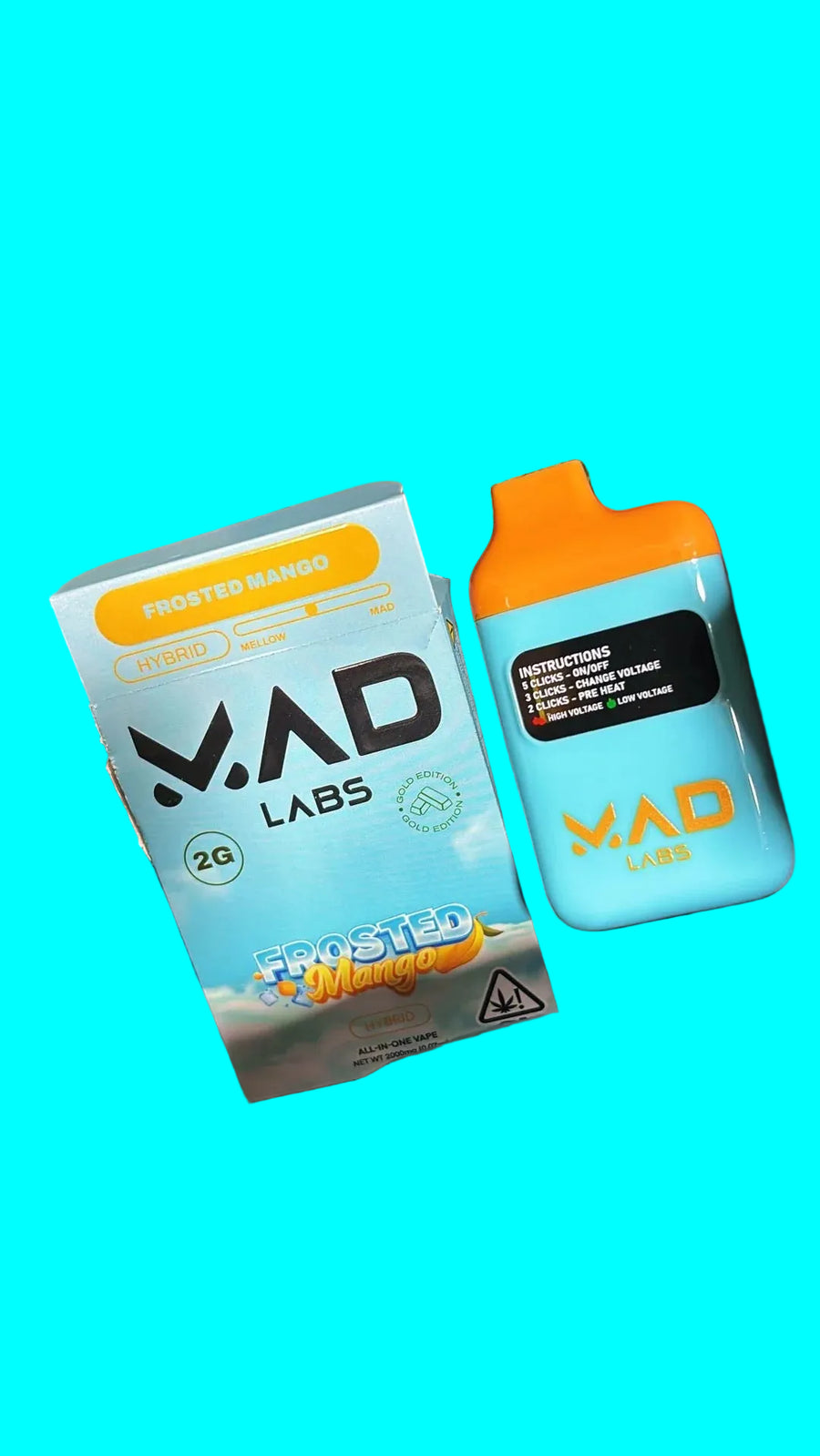 Frosted Mango All in One Vape 2G (Mad Labs)