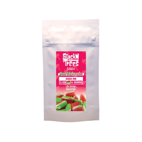 Sour Watermelon Cannabis Infused Gummies 5000mg THC (Stack n Trees)